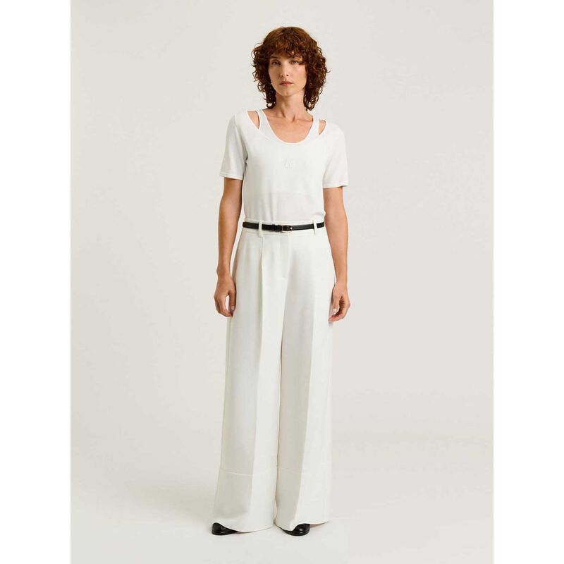 Veronika Maine Embroidered Monogram Knit Tee image number 3